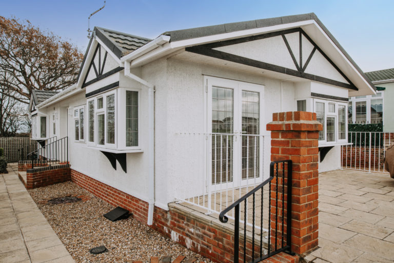 Park Home External Wall Insulation before/after Platinum Park Home Services