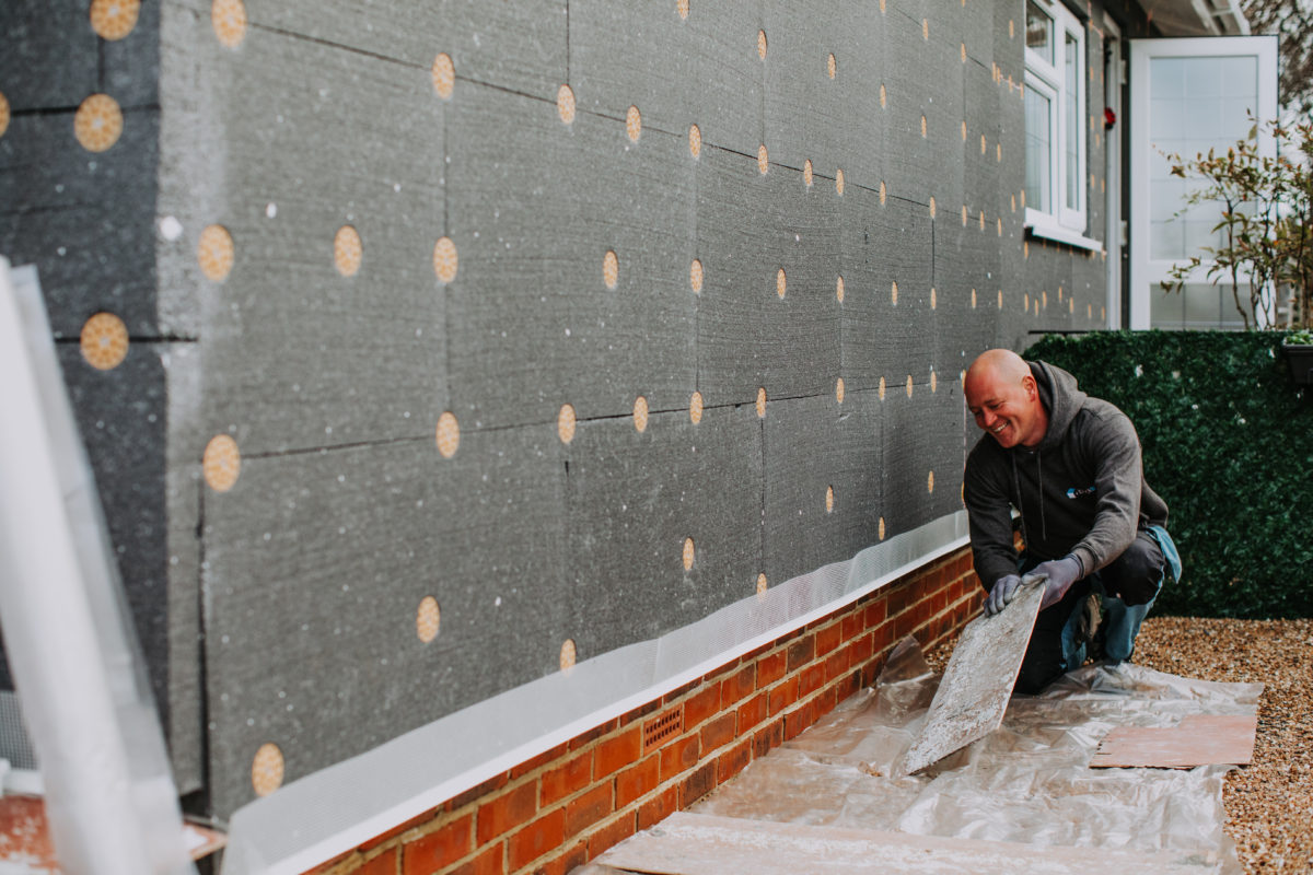 Park Home External Wall Insulation before/after Platinum Park Home