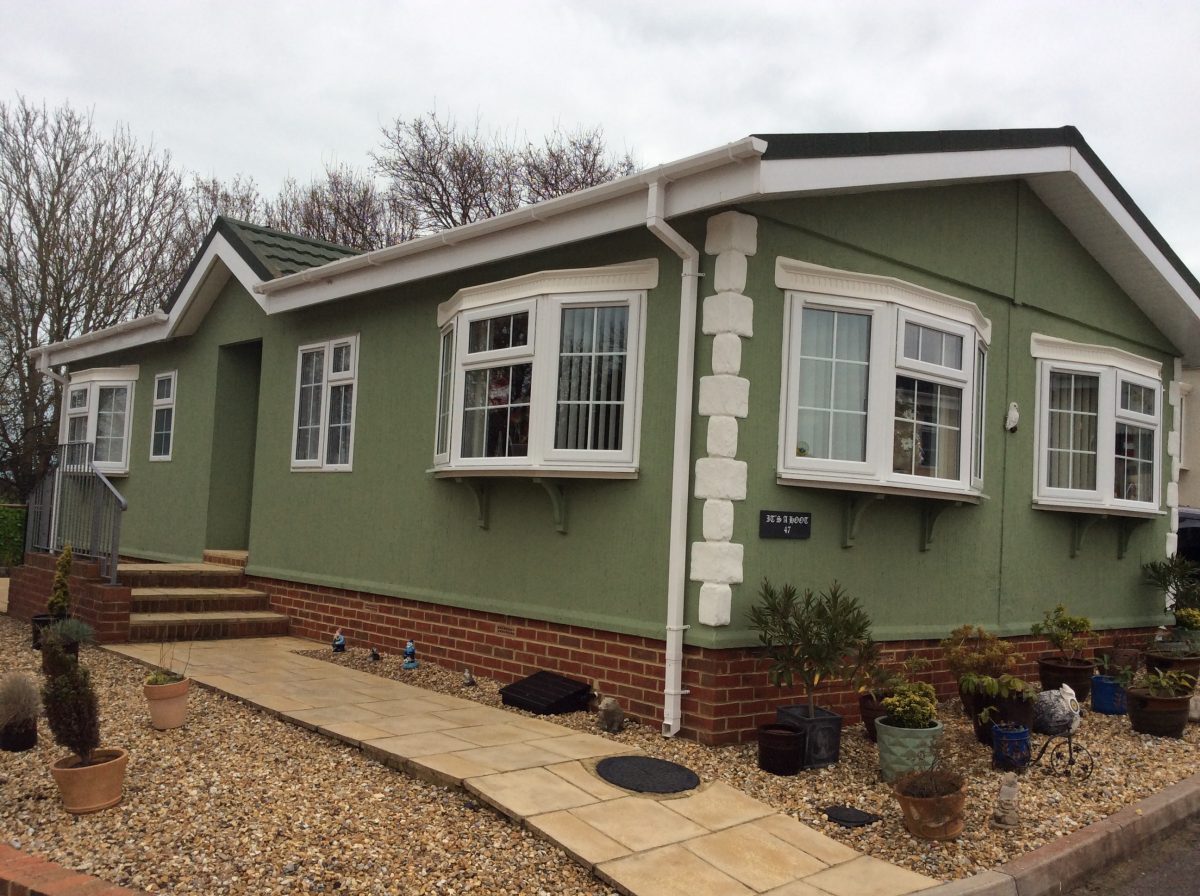 Park home external wall insulation before