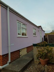 Pink park home External Wall Insulation